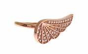 Bague en or rose et argent 925 pour femmes, CZ transparent