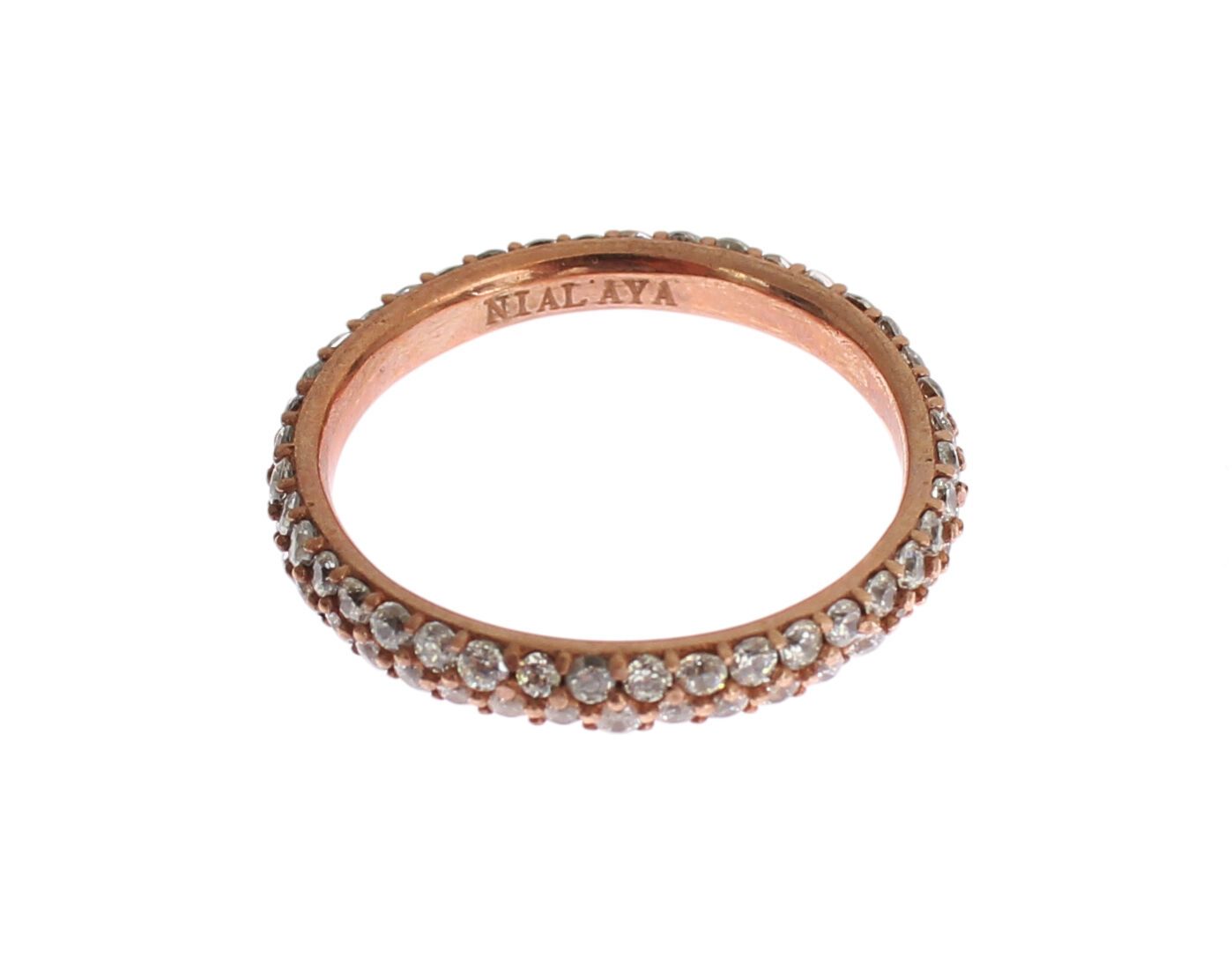 Bague CZ transparente en argent 925 en or rose