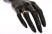 Bague en or rose et argent 925 avec croix CZ pour femme