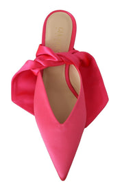 Pink Leather Lace Up Kitten Heels Pumps Shoes
