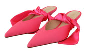 Pink Leather Lace Up Kitten Heels Pumps Shoes