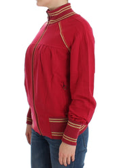 Pink Mock Zip Cardigan Sweatshirt Sweater