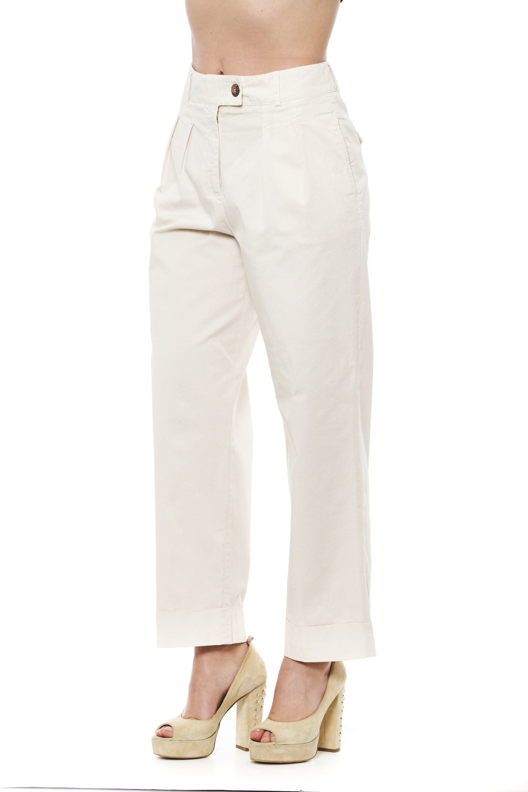 Jeans et pantalons en coton beige
