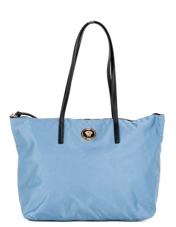 Portuna Medusa Sac fourre-tout en cuir de nylon bleu bleuet moyen