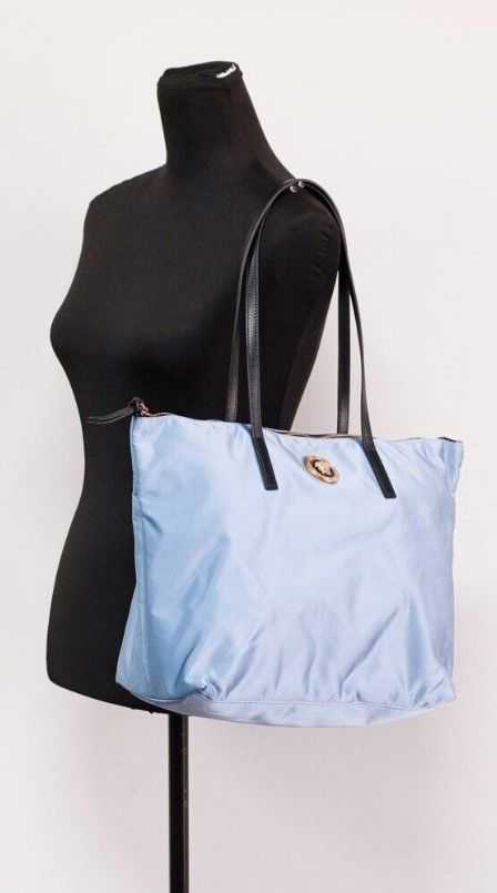 Portuna Medusa Sac fourre-tout en cuir de nylon bleu bleuet moyen