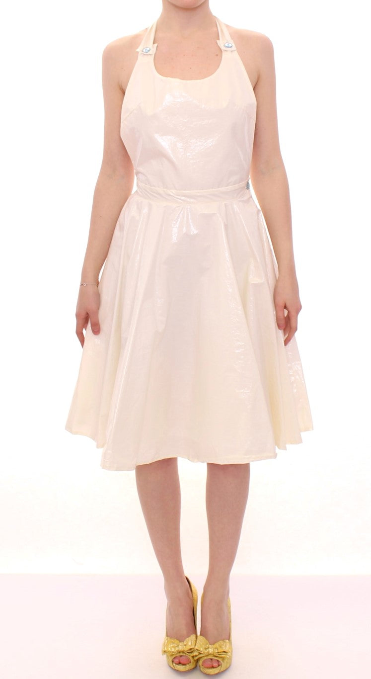 Robe de thé blanche dos nu longueur genou