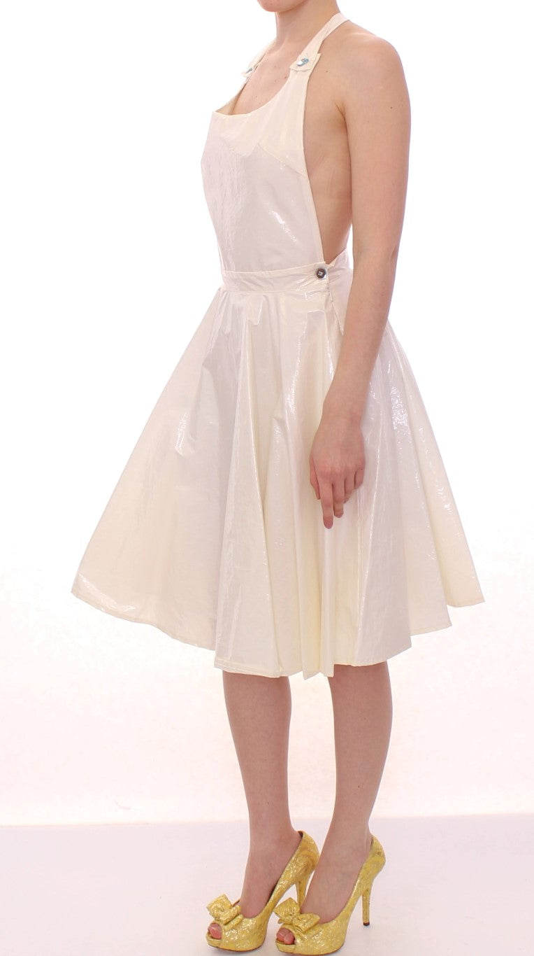Robe de thé blanche dos nu longueur genou