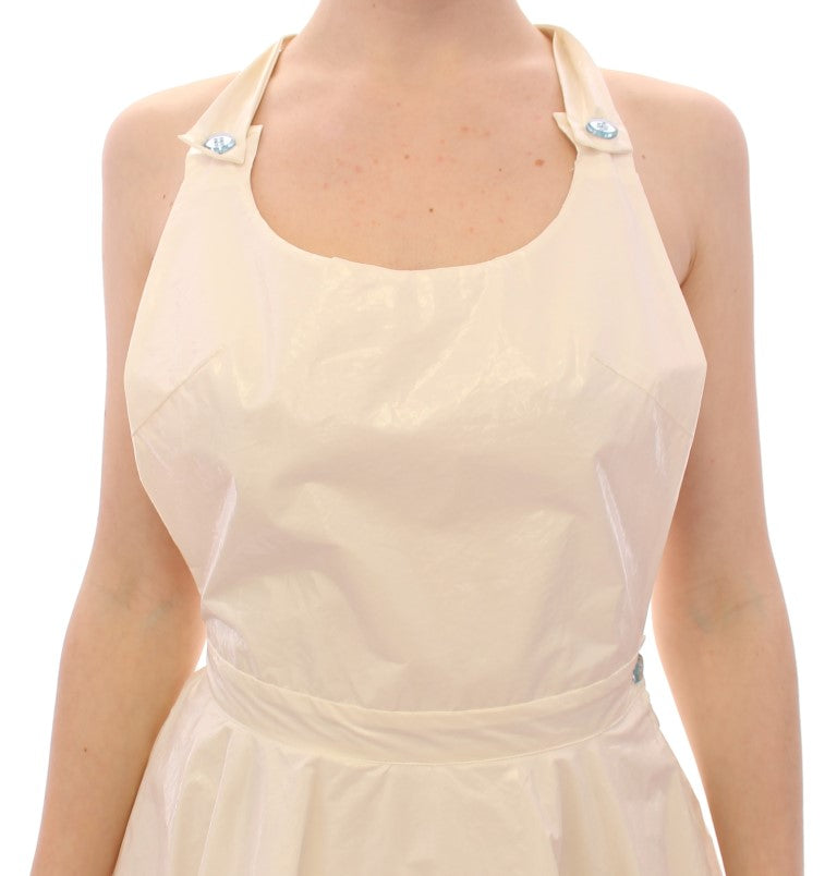 Robe de thé blanche dos nu longueur genou