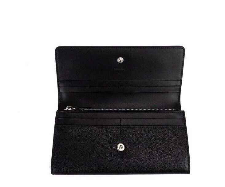Portefeuille à rabat avec logo de marque en cuir grainé noir Porter