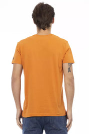 Orange Cotton Men's V-Neck T-Shirt