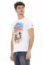 White Cotton Men T-Shirt