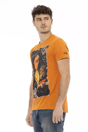 Orange Cotton Men T-Shirt