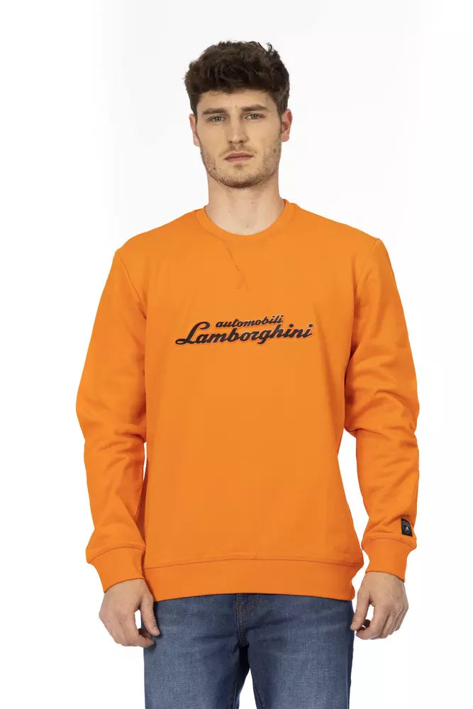 Orange Cotton Men's Sweater