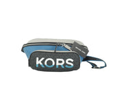 Cooper Grand sac banane utilitaire bleu en cuir multicolore avec logo brodé