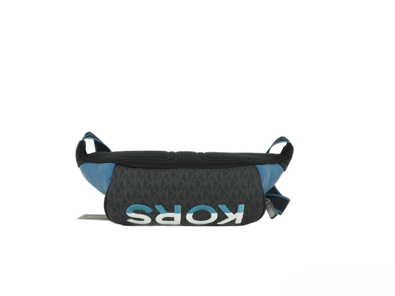 Cooper Grand sac banane utilitaire bleu en cuir multicolore avec logo brodé