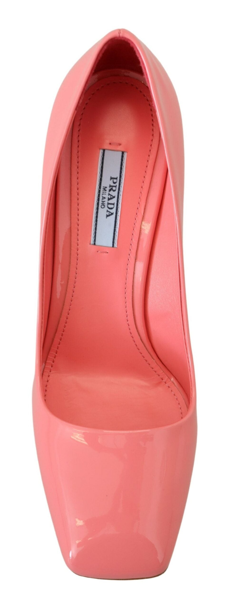 Escarpins à talons blocs en cuir verni rose classique