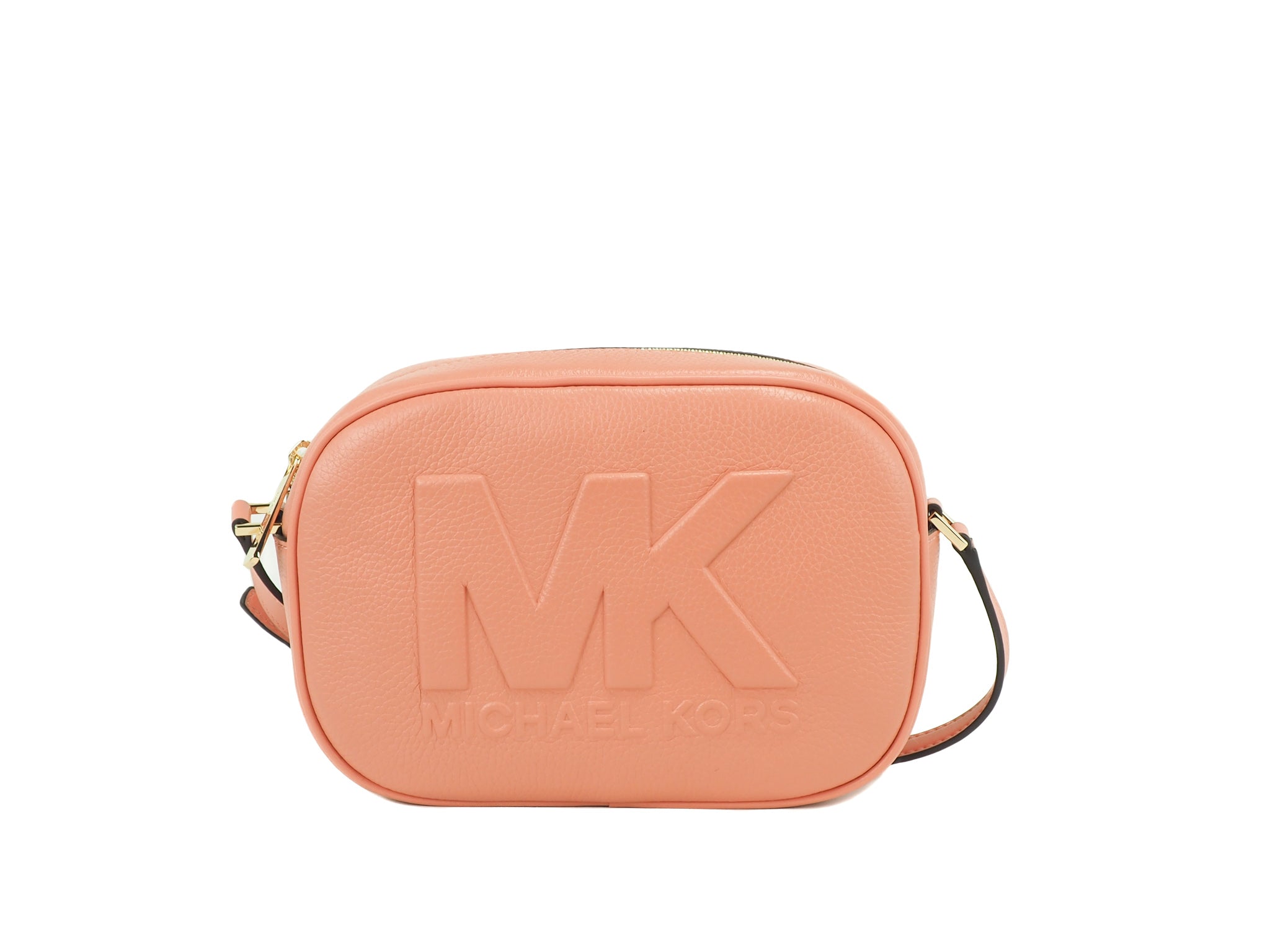 Sac à bandoulière ovale en cuir Sherbert Jet Set Travel de taille moyenne pour appareil photo