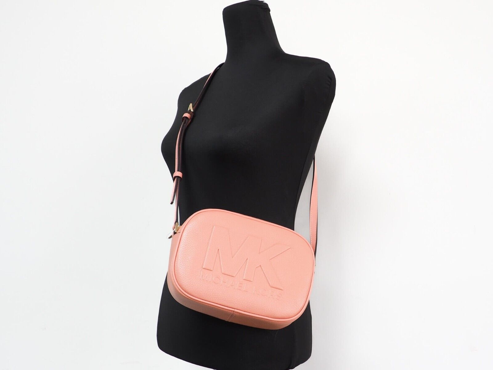 Sac à bandoulière ovale en cuir Sherbert Jet Set Travel de taille moyenne pour appareil photo