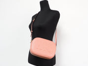 Sac à bandoulière ovale en cuir Sherbert Jet Set Travel de taille moyenne pour appareil photo
