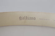Ceinture en cuir rose à boucle ronde avec logo et lettre