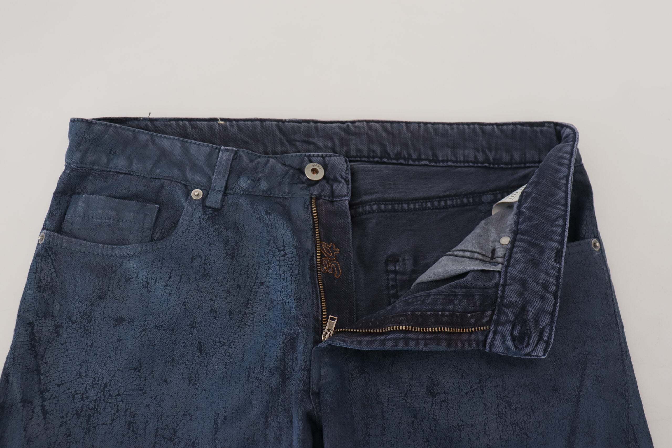 Jean en denim décontracté effilé en coton bleu pour hommes