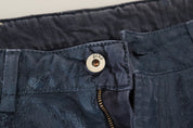 Jean en denim décontracté effilé en coton bleu pour hommes