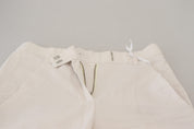 Pantalon femme fuselé taille haute blanc