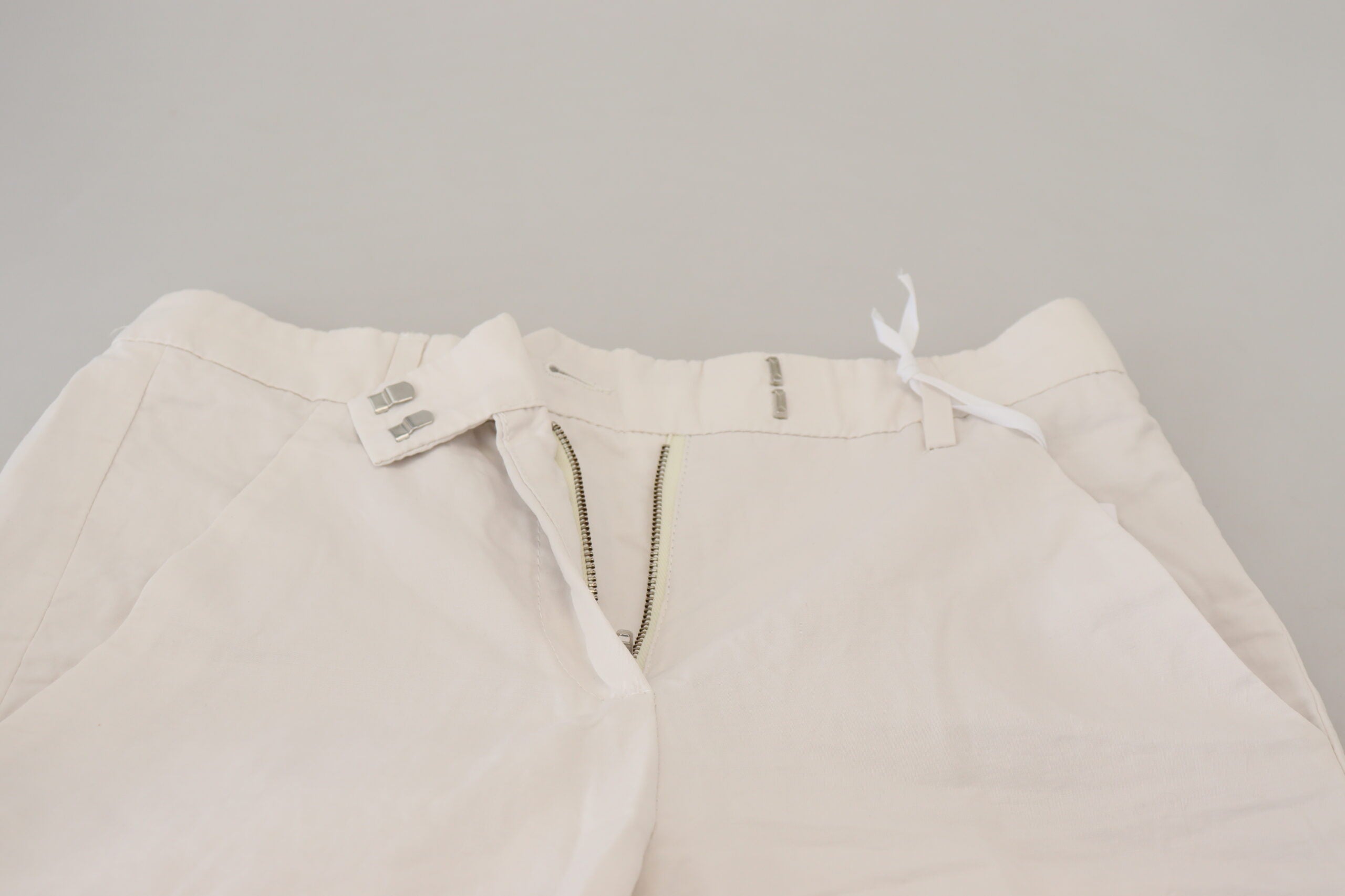 Pantalon femme fuselé taille haute blanc
