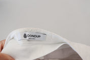 Pantalon femme fuselé taille haute blanc