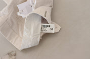 Pantalon femme fuselé taille haute blanc