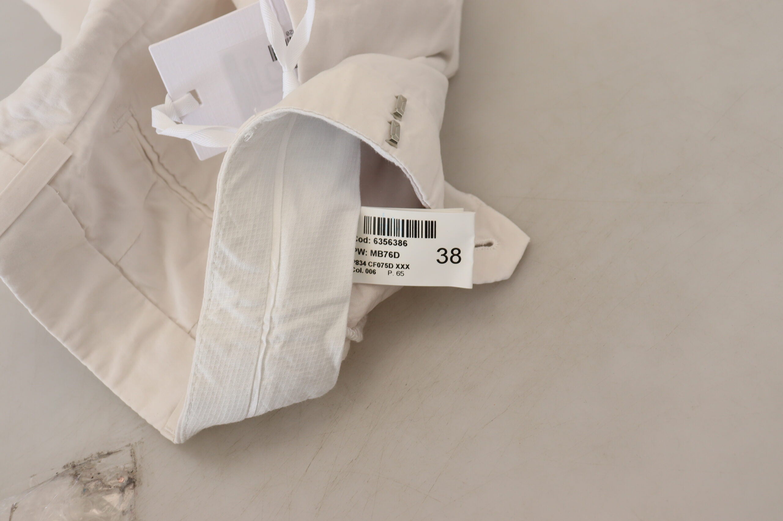 Pantalon femme fuselé taille haute blanc