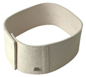 Breiter modischer Gürtel aus gewachster Baumwolle in gebrochenem Weiß