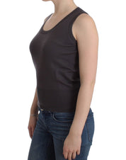 Brown knit tank top