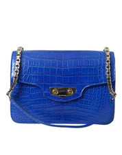 Blue Exotic Leather Neo Classic Small Shoulder Bag