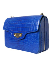 Blue Exotic Leather Neo Classic Small Shoulder Bag