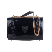 Black Polyethylene Women Crossbody Bag