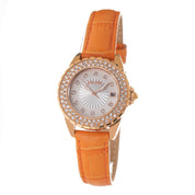 Orange Leather Dress Watch