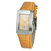 Orange Leather Dress Watch