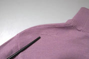 Purple Wool Knit Turtle Neck Long Sleeve Pullover Sweater