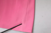 Pink Viscose Short Sleeves Backless Sheath Mini Dress