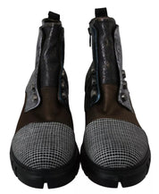 Multicolor Leather Suede Zipper Ankle Boots Shoes