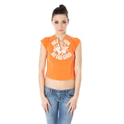 Orange Cotton Women T-Shirt