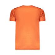 Orange Polyester Men T-Shirt