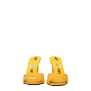 Orange Satin Stiletto Heel Sandals