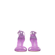 Purple Leather Stiletto Heel Sandals