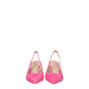 Pink Leather High Heel Pumps
