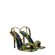 Multicolor Leather Stiletto Heel Sandals
