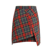 Multicolor Fleece Wool Mini Skirt