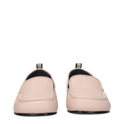Pink Leather Slip-On Loafers