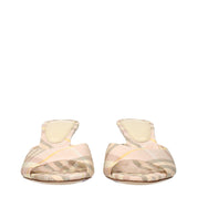 Pink Fabric Stiletto Heel Sandals